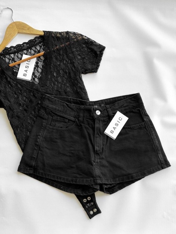 Producto - Short pollera Juliana tiro medio negro - 1
