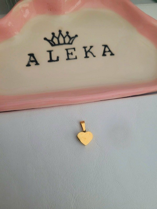 Producto - Dije corazón macizo de acero dorado - 1