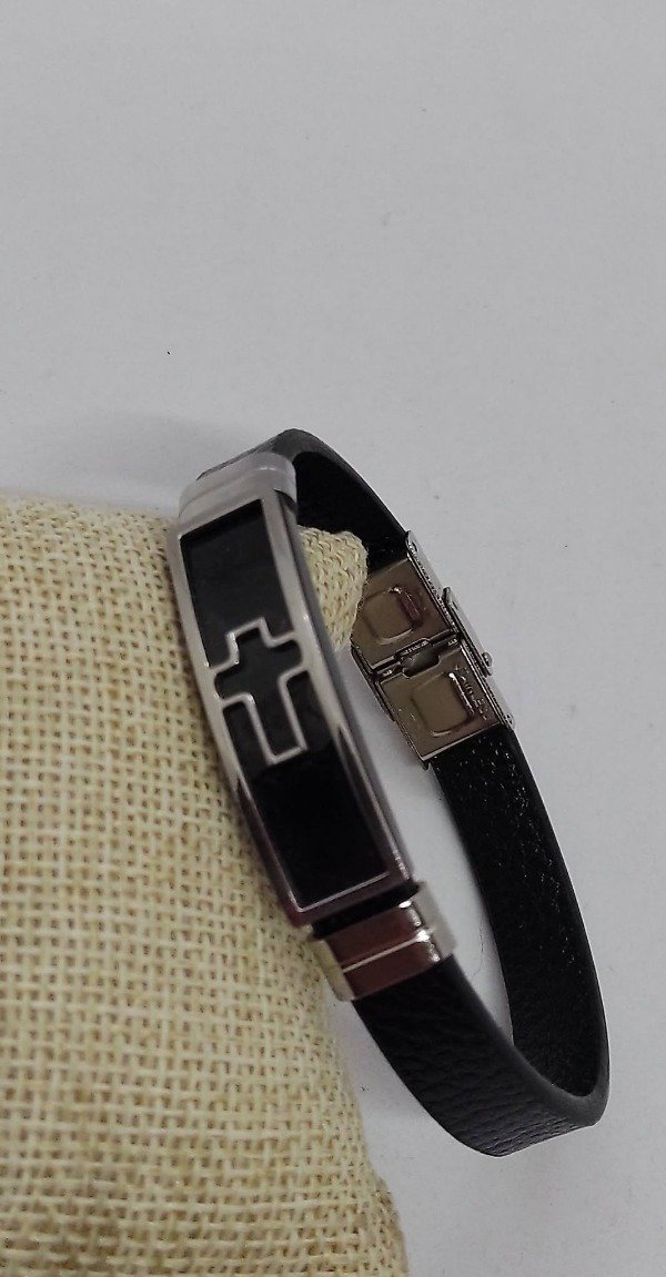 Producto - Pulsera  ecocuero con cruz