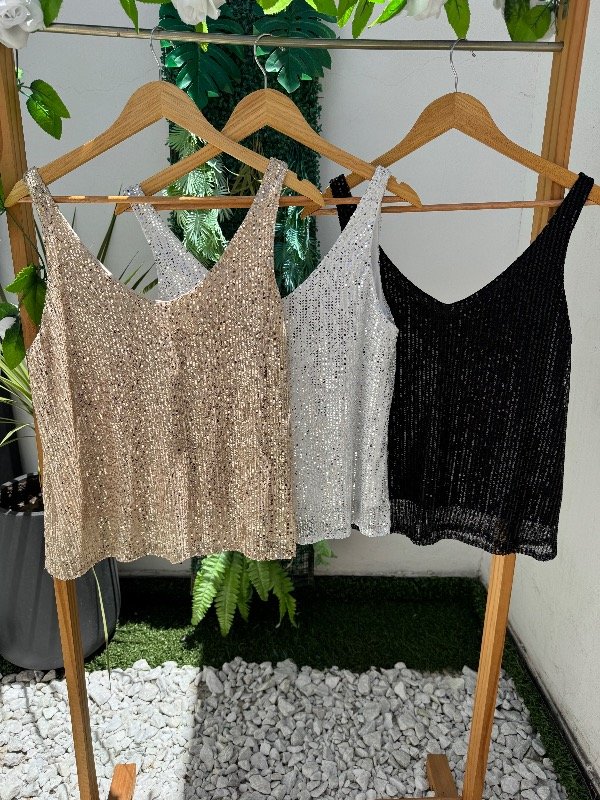 Producto - Blusa Lentejuelas bretel forrada