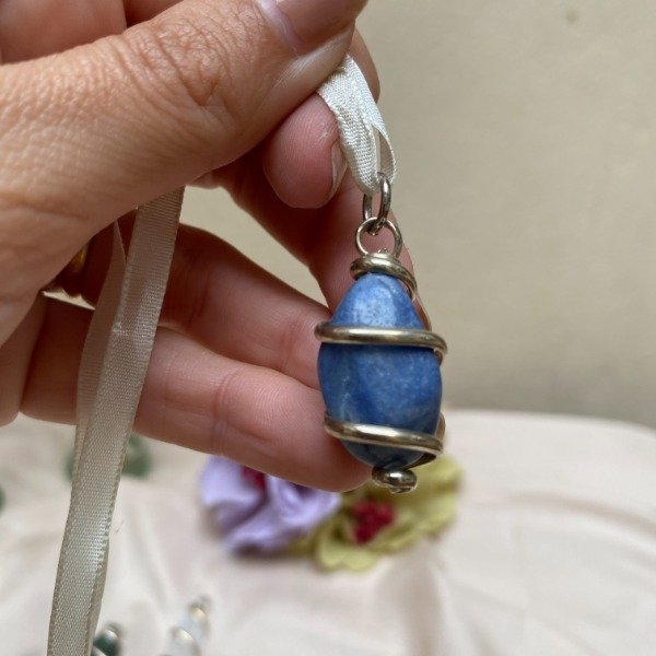 Producto - Dije engarzado CUARZO AZUL