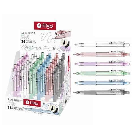 Producto - PORTAMINA 0.7MM REALGRIP CON GOMA CAJA X36 FILGO