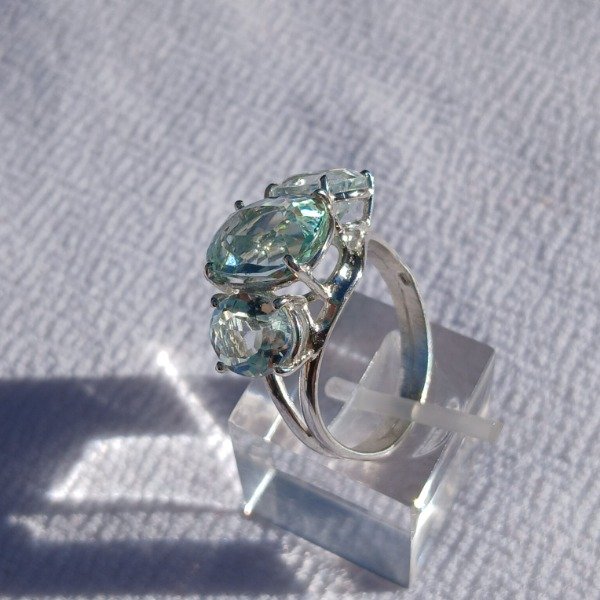 Producto - Anillo serena Plata 925 Aguamarina y berilos n 21 - 3