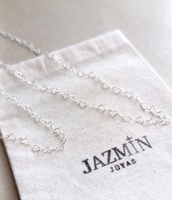 Producto - Cadena de plata corazones - 1