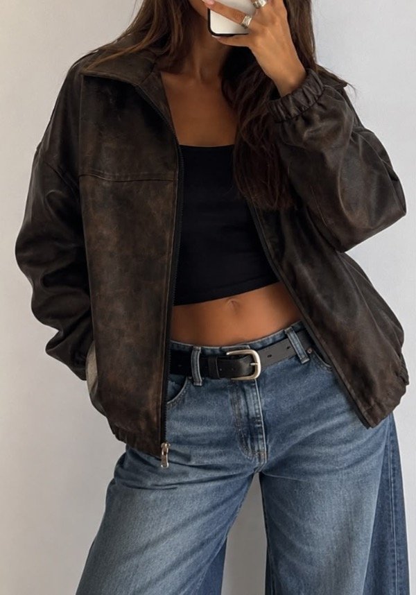 Bomber ecocuero Miranda choco