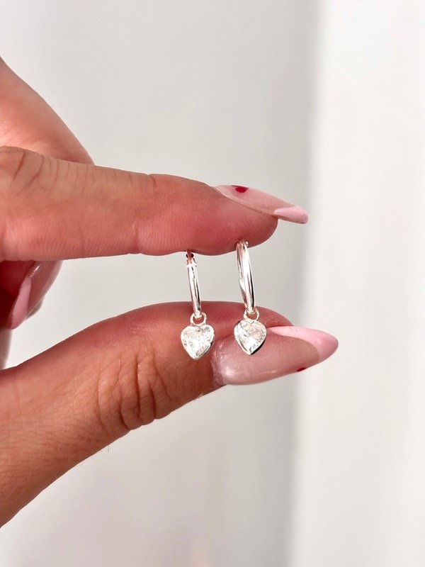 Producto - Argollas dije corazón cubic 12mm (par)