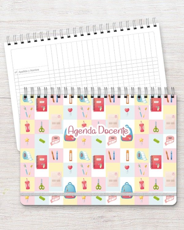 Producto - Agenda Docente A4 dis. útiles cute
