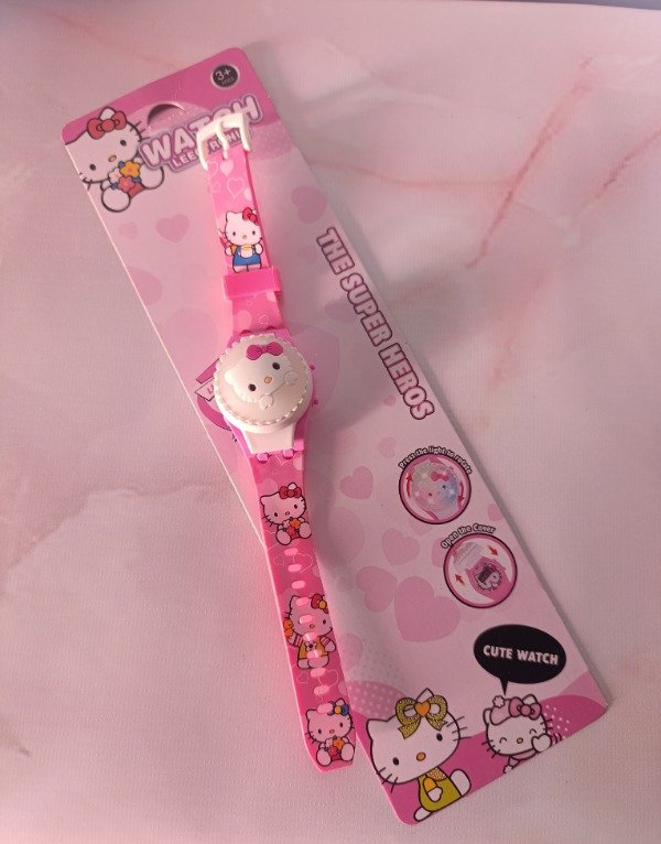 Producto - RELOJ KITTY LUZ Y SPINER