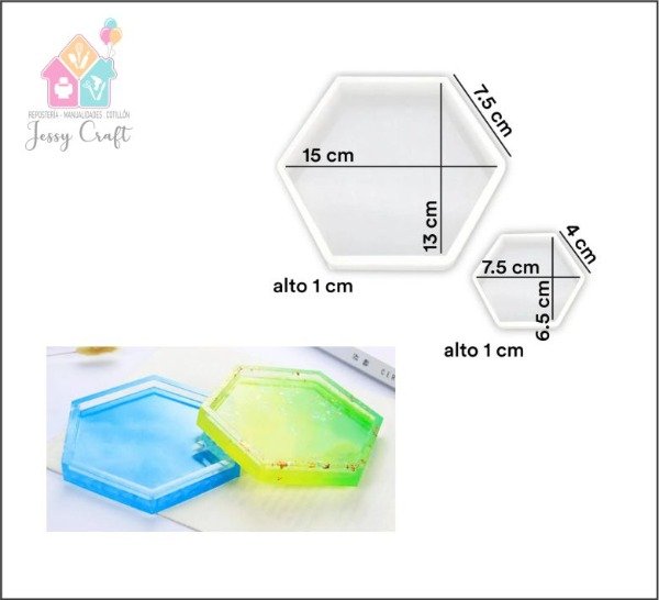 Producto - Molde de silicona - Mini Bandeja Hexagonal x 2