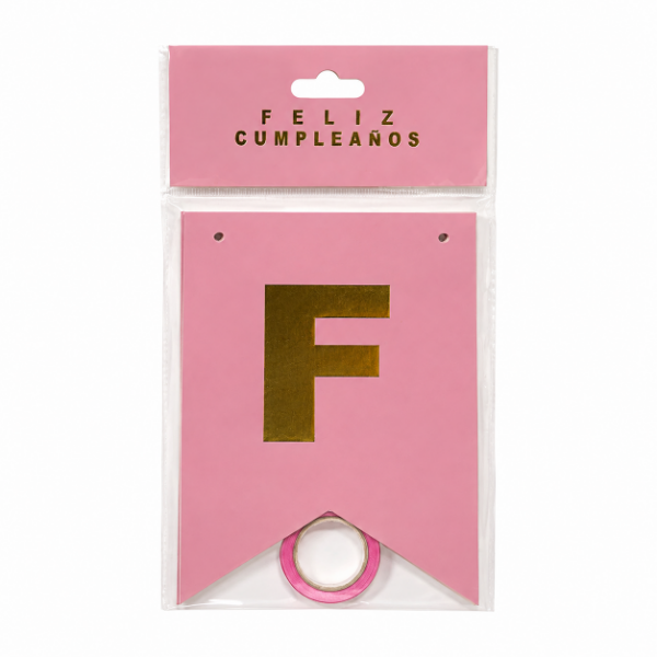Producto - Banderín feliz cumple letras doradas - 1
