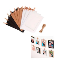 Producto - GUIRNALDA 10PCS CON BROCHES BLANCO/NEGRO/MARRON 13X8.5CM