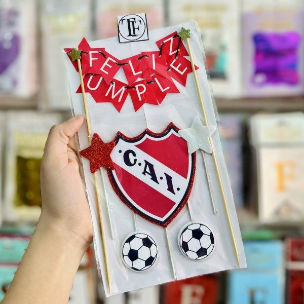 Producto - Adorno de torta topper banderin Independiente