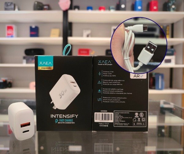 Producto - CARGADOR CELULAR INTENSIFY XAEA TIPO C (A/C) XAEA 30W - 1