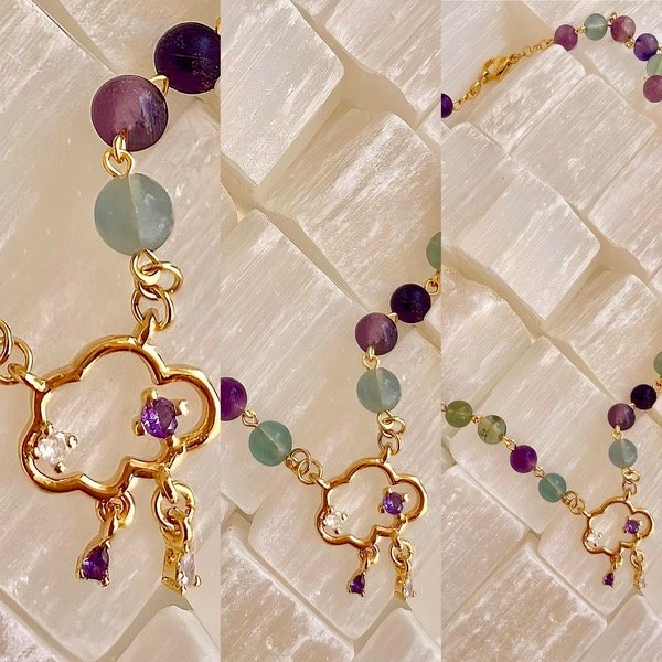 Producto - Collar fluorita piedra natural