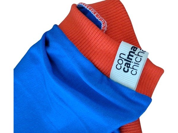 Producto - Jony de algodón azul con naranja
