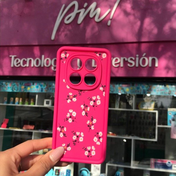 Producto - Xiaomi Redmi Note 14 Pro 5g Funda Silicona Diseño Flower Fucsia