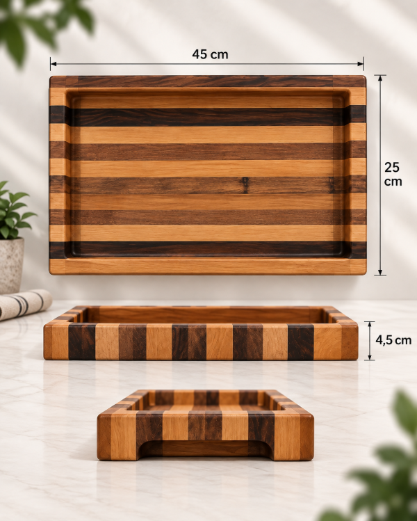Producto - Bandeja mediana "N21" combinada guatambú y guayubira - 0
