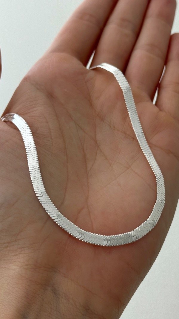 Producto - Cadena snake detalles interc 45 a 50cm ACERO BLANCO