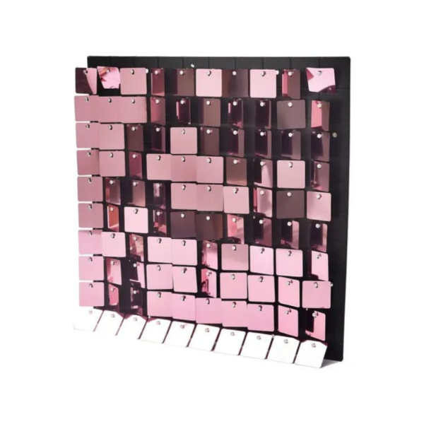 Producto - Shimmer wall panel negro con lentejuelas rosa gold
