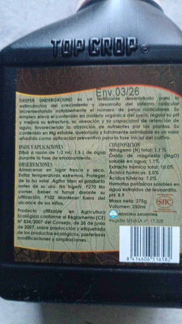 Producto - Fertilizante liquido TopCrop Underground - 3