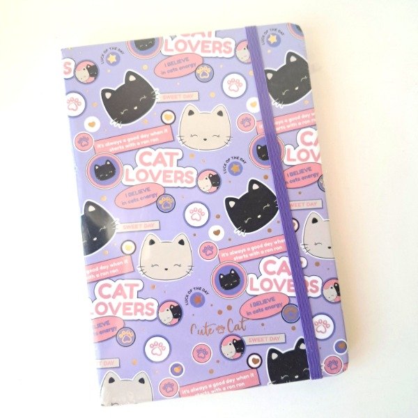 Producto - Cuaderno con elástico - Cute cat