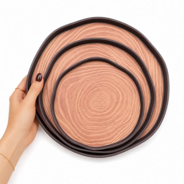 Producto - BANDEJA PORSAVELAS AMAPOLAS - FIBRA DE BAMBOO -3 TAMAÑOS - 0