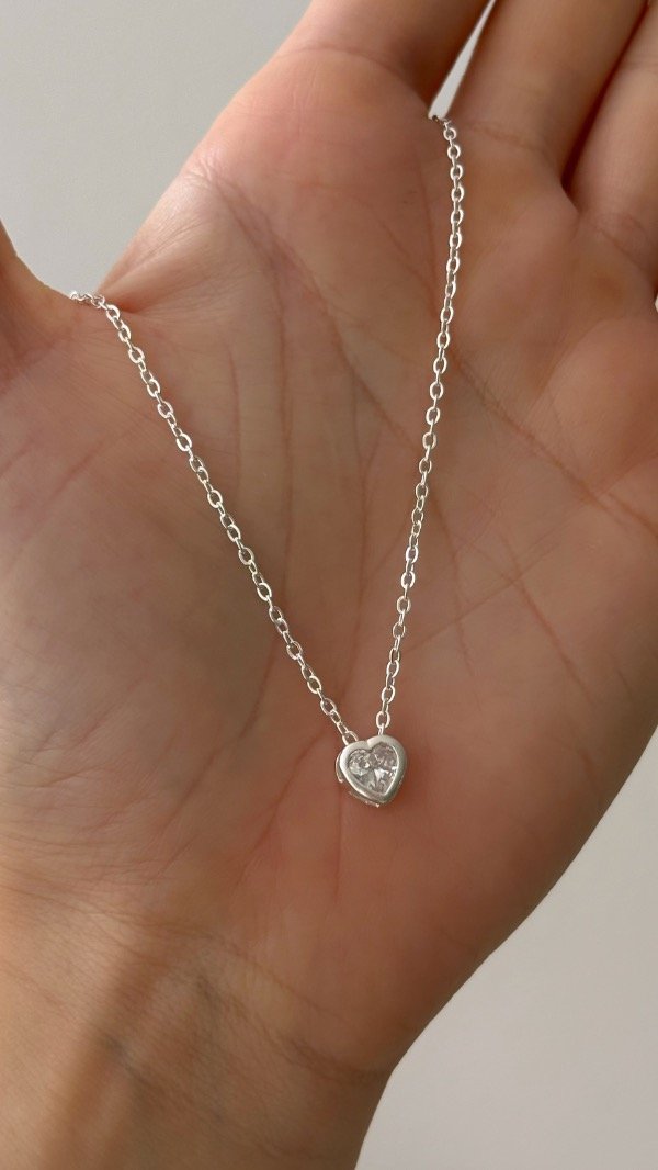 Producto - Conjunto 50cm dije susy corazon 7mm ACERO BLANCO