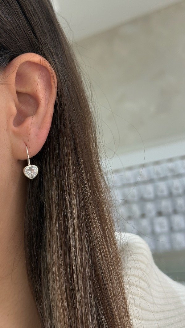 Producto - Argollas sin cierre cubic corazón P925 - 2