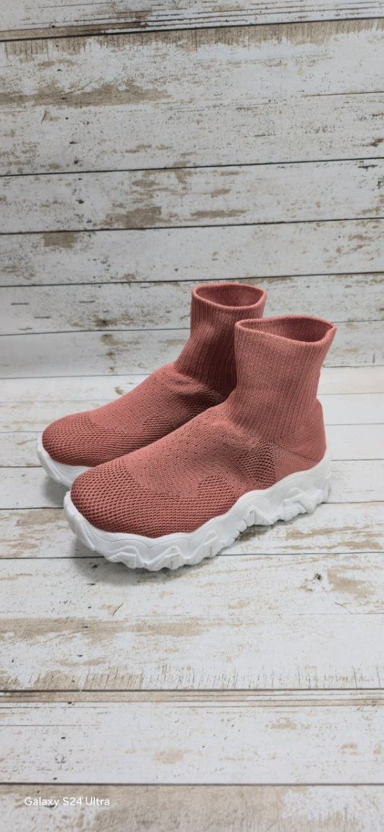 Producto - zapatilla botita alta tejida rosa del 36 al 40 - 0