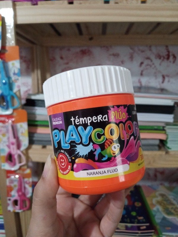 Producto - Tempera PlayColor x250g . Naranja Fluo