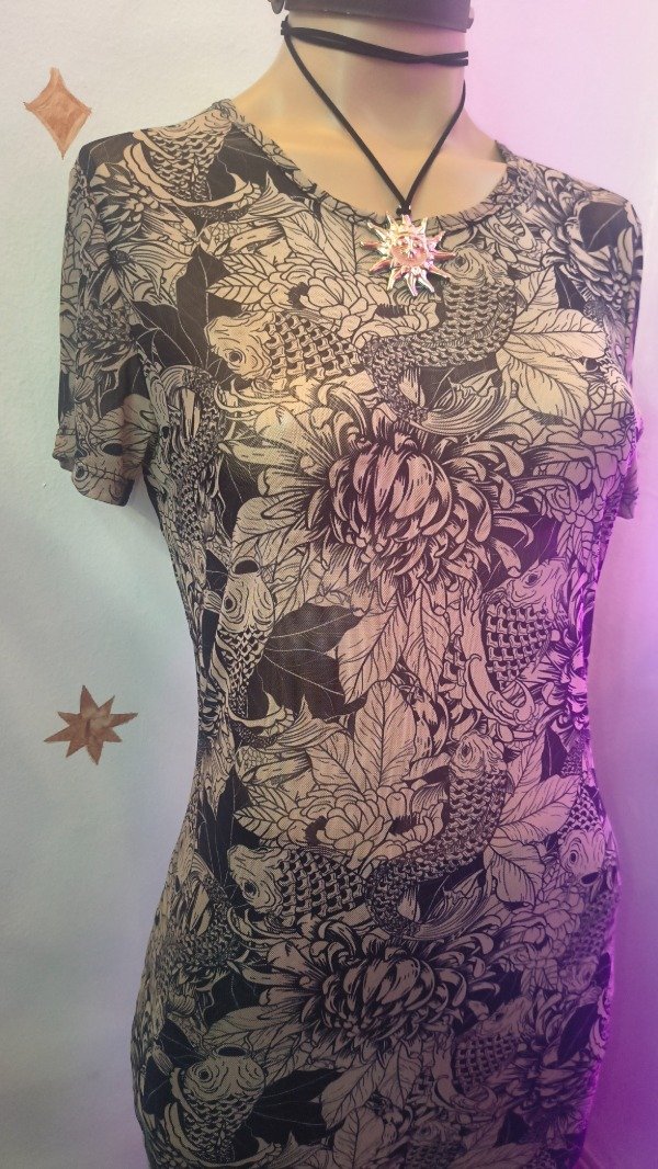 Producto - Vestido Estampado Floral con Transparencias - 1