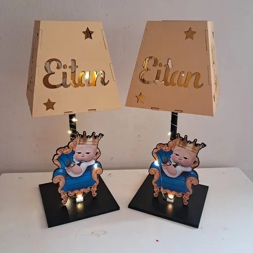 Producto - Centros De Mesa 10u Decorado Jefe En Pañales Con Led - 0