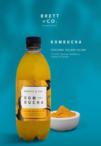 Producto - Kombucha Cúrcuma Golden Blend 500cc - Brett and Co