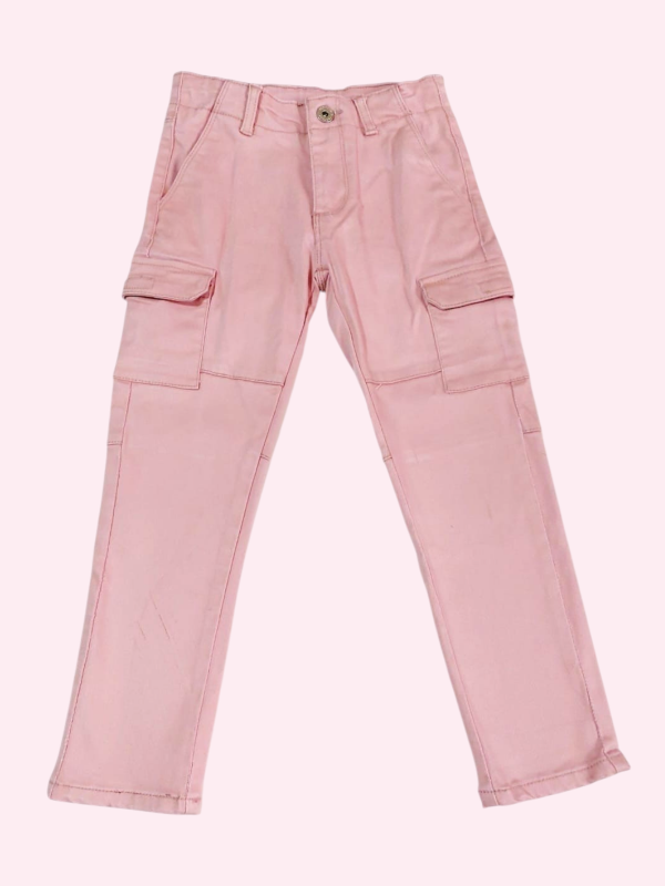 Producto - Pantalon elastizado cargo rosa Yamp 6 años