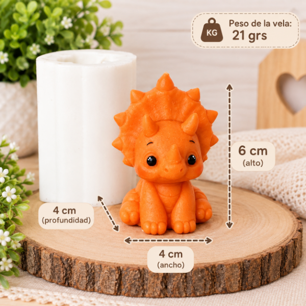 Producto - Molde silicona dino bebé triceratops - 2