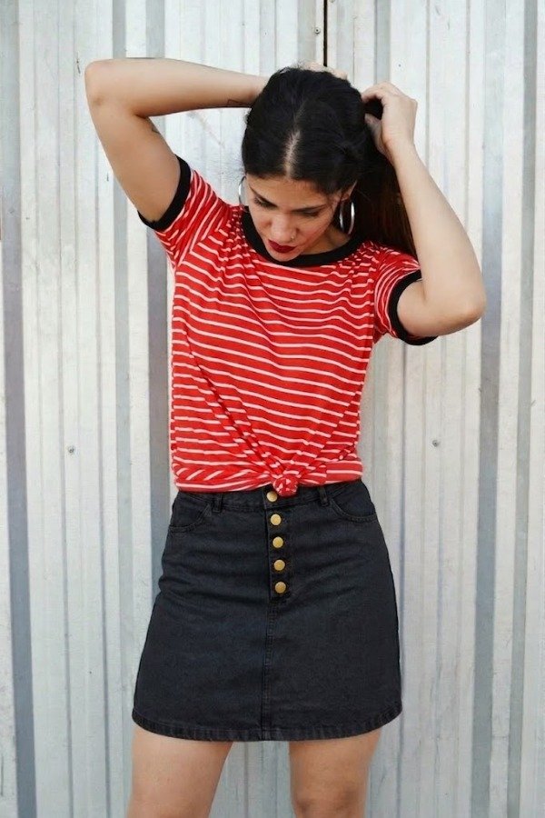 Producto - Falda Cecilia Jean Negro