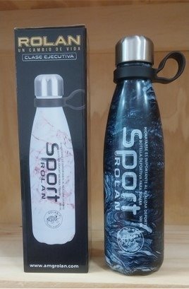 Producto - Botella térmica Rolan Sport marmolada negra