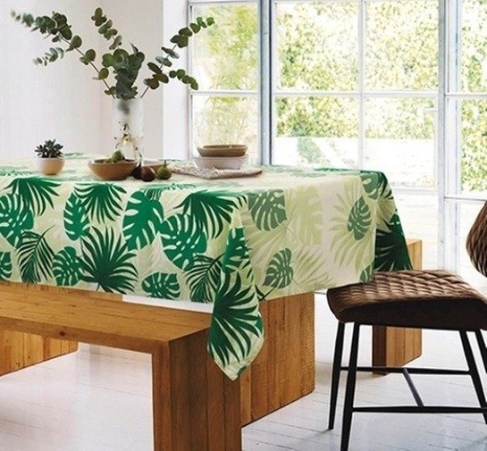 Producto - Mantel Tropical Estampado "TROPICAL VERDE" Rectangular 150 x 250 cm