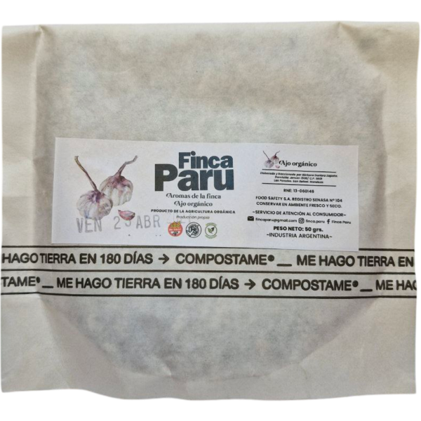 Producto - Ajo orgánico deshidratado - 50g [Finca Paru]