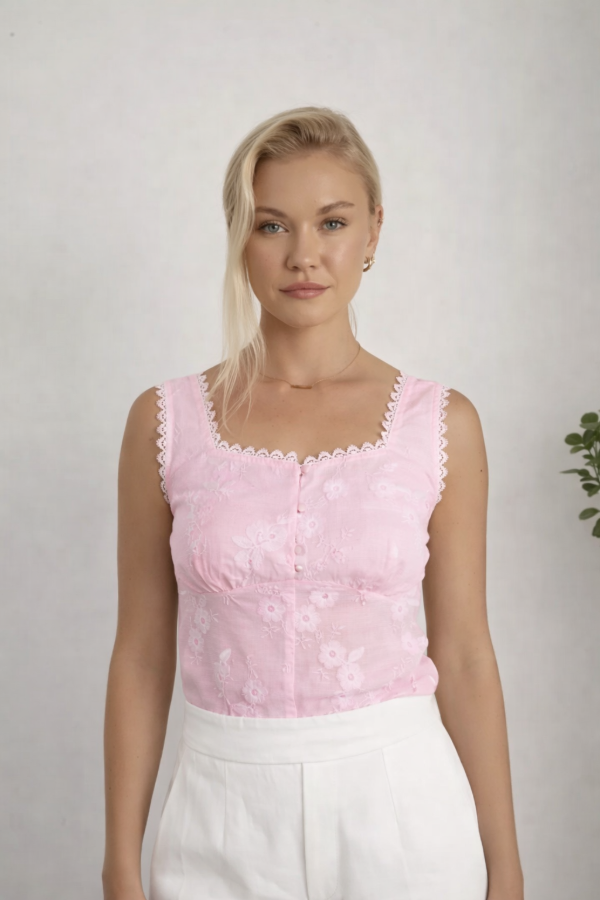 Producto - Musculosa Puntilla Cuello Sisa