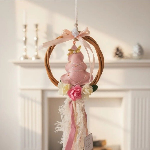 Producto - Colgante navideño mimbre 12 x 40 cms