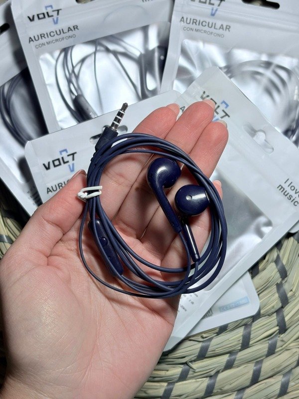 Producto - Auriculares de cable ficha aux. azul