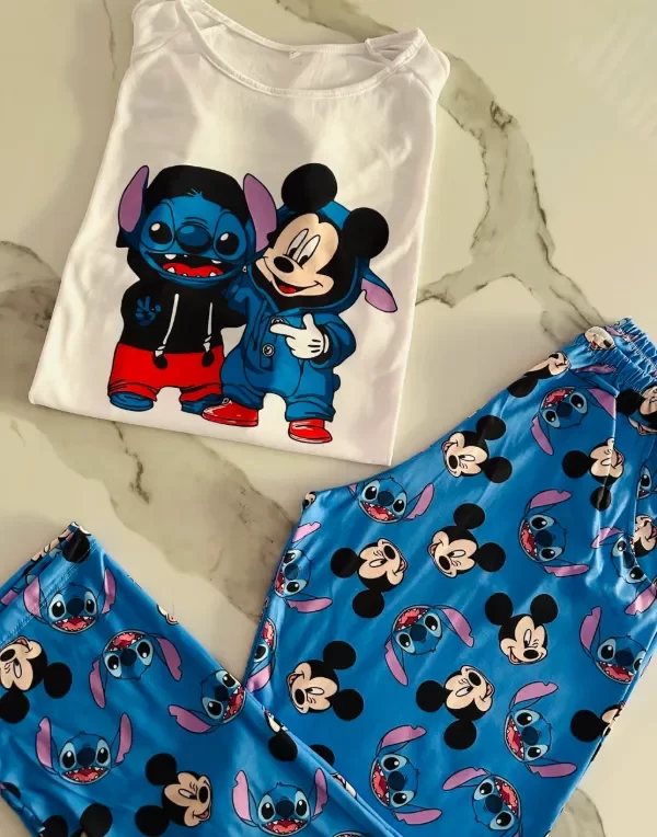 Producto - Pijama Stitch y Mickey adultos manga corta - 1