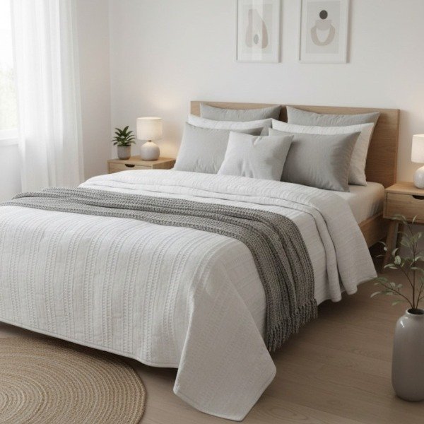 Producto - Cubre Cama Bitrama Blanco - 2.20 x 2.60mts