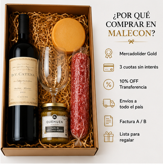 Producto - Caja de Regalo DV Catena Malbec Malbec + Copa de Cristal + Picada Gourmet - 5