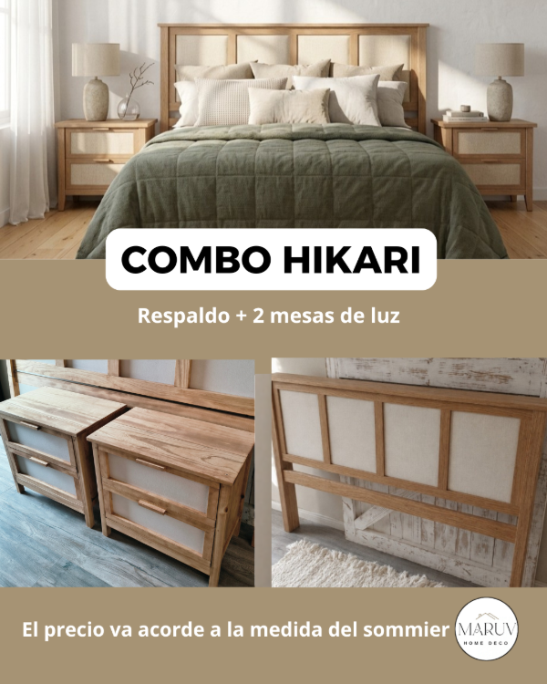 Producto - COMBO Dormitorio HIKARI en fibras naturales o lienzo - 0