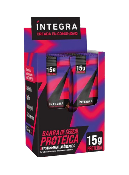 Producto - 10 Barras Proteicas Pasta de Maní y Arándanos