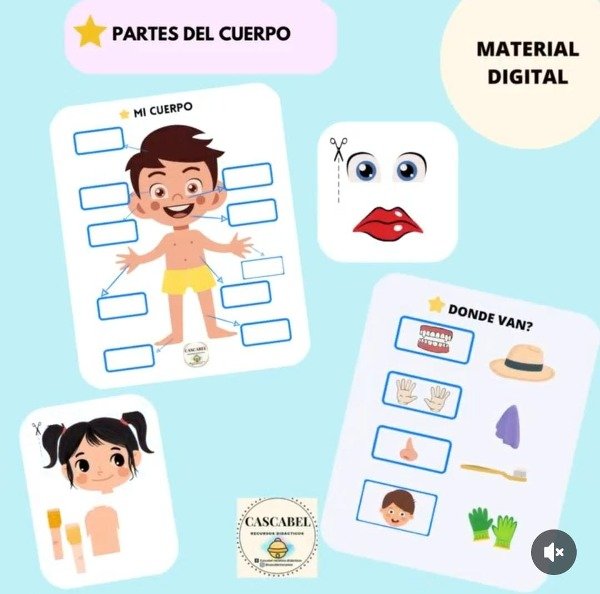 Producto - Cuaderno partes del cuerpo- Imprimible