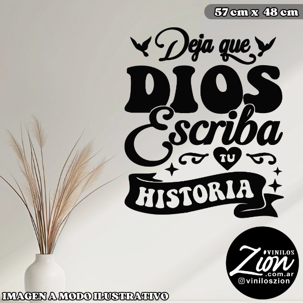 Producto - Vinilos Decorativos Religioso Deja que Dios escriba tu historia 2