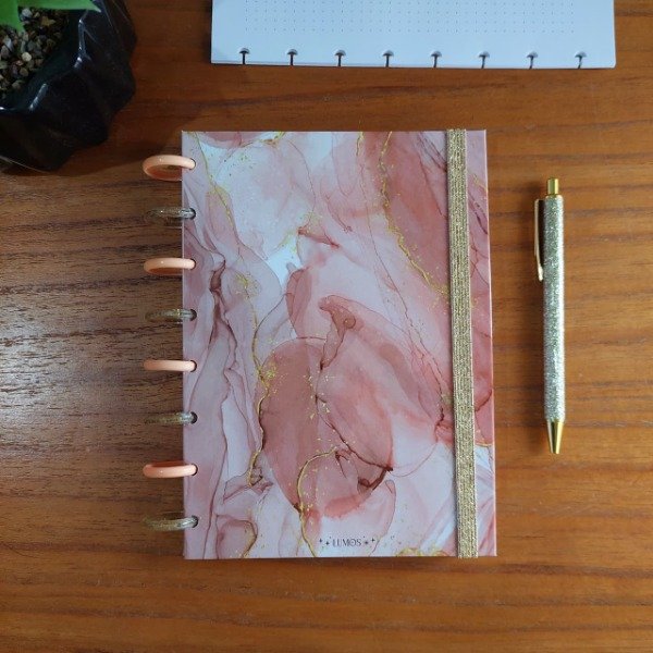 Producto - Cuaderno Lumos Tapa Dura A4 (Mármol Rosa)